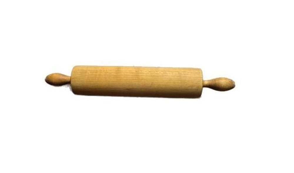 Vintage Traditional Wooden Dough Rolling Pin with Handles 11.75” Roller